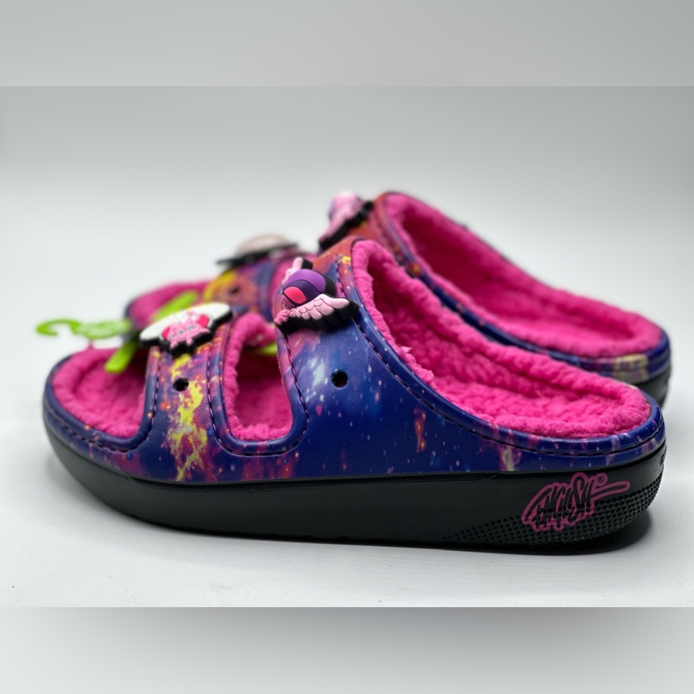 Crocs Ron English X Area 54 Cozzzy Multi Black Sandal M4 W6 Limited Edition Nwt View 3